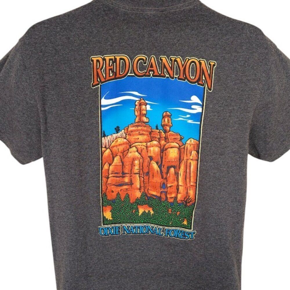 Red Canyon T Shirt Mens Size Medium Gray Dixie National Forest Nature Tee